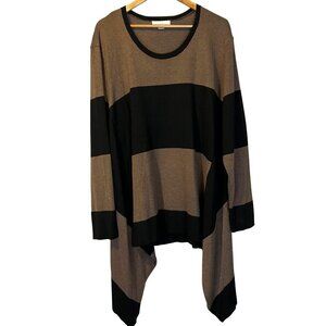 Isolde‎ Roth Striped Long Sleeve Asymmetrical Tunic Sweater 22/24 Lagenlook
